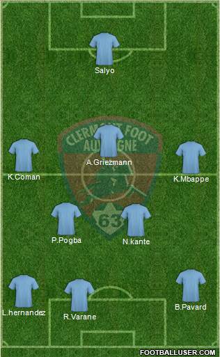 Clermont Foot Auvergne 63 football formation