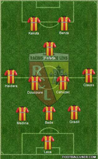 Racing Club de Lens 3-4-1-2 football formation