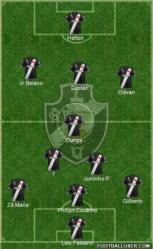 CR Vasco da Gama 3-5-1-1 football formation