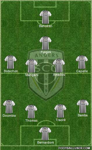 Angers SCO 4-4-1-1 football formation