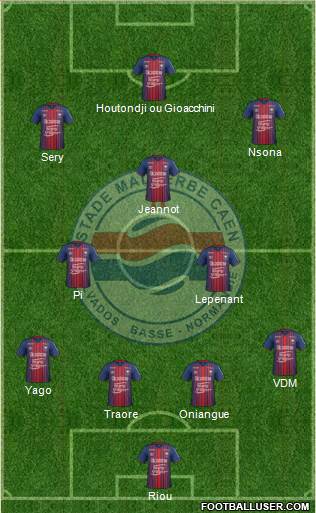 Stade Malherbe Caen Basse-Normandie 4-1-2-3 football formation