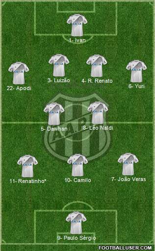 AA Ponte Preta 4-2-3-1 football formation