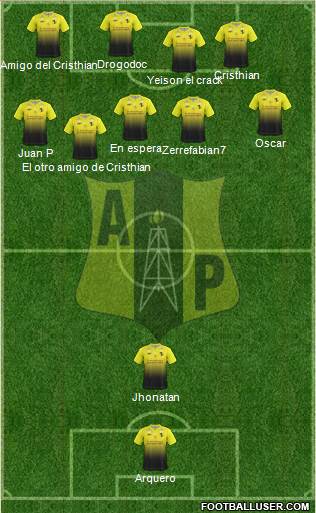 Alianza Petrolera AS 4-3-2-1 football formation
