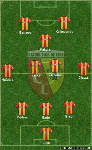 Racing Club de Lens 3-4-1-2 football formation