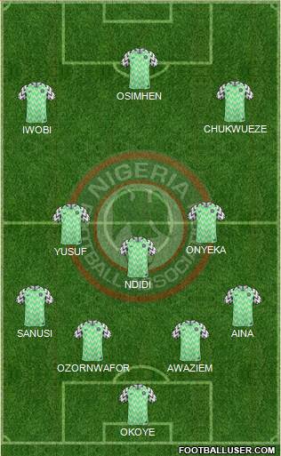 All Nigeria (National Teams) Football Formations