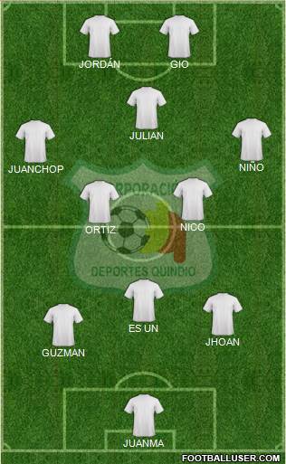 C Deportes Quindío 3-5-2 football formation