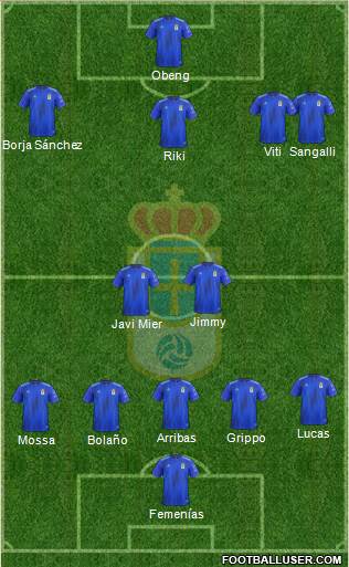 Real Oviedo S.A.D. 3-4-1-2 football formation