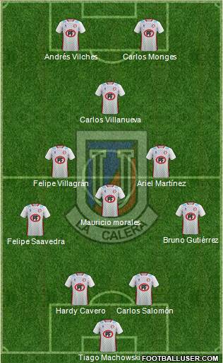 CD Unión La Calera S.A.D.P. 5-3-2 football formation