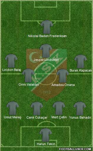 Karsiyaka 3-4-1-2 football formation