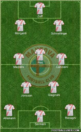 Mantova 5-4-1 football formation