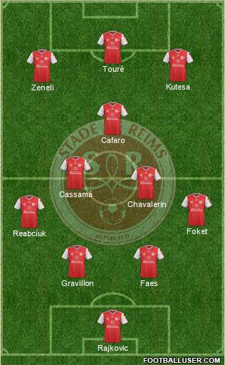 Stade de Reims 4-2-1-3 football formation