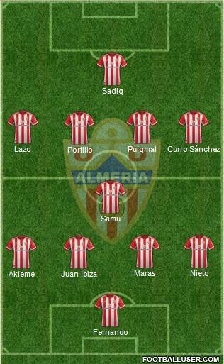U.D. Almería S.A.D. 4-1-4-1 football formation