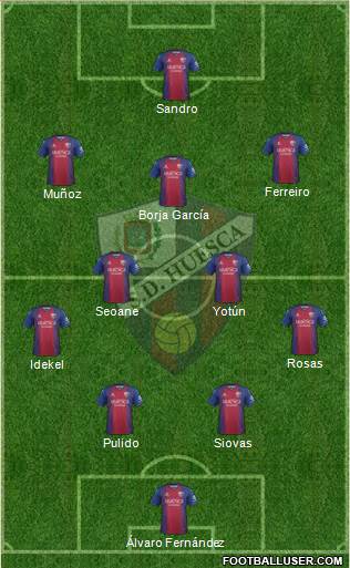 S.D. Huesca 4-2-3-1 football formation