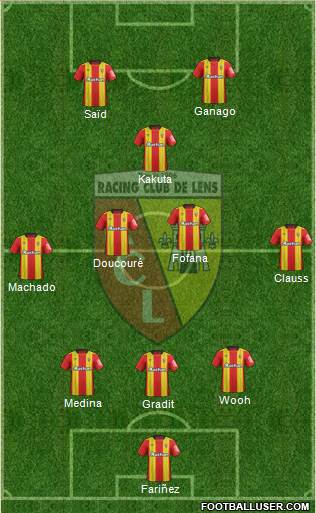 Racing Club de Lens 3-4-1-2 football formation