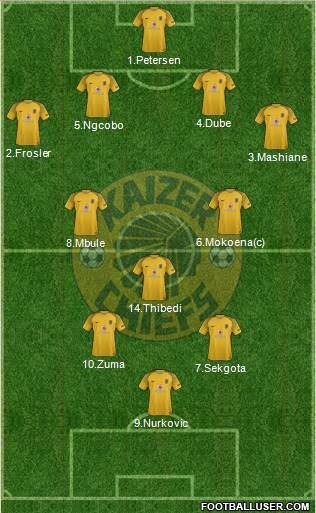 Kaizer Chiefs 4-3-2-1 football formation
