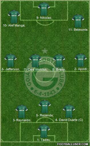 Goiás EC 3-4-3 football formation