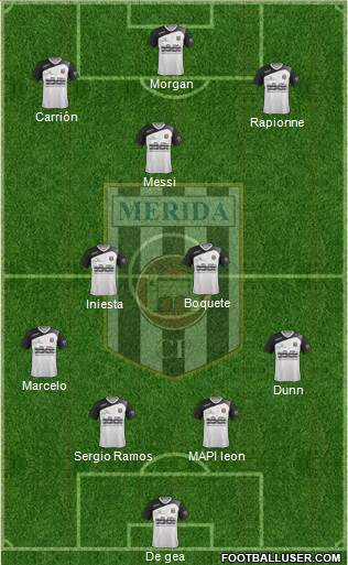 U.D. Mérida 4-3-2-1 football formation