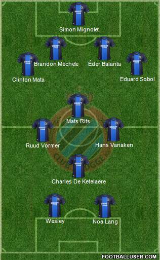Club Brugge KV 4-3-3 football formation