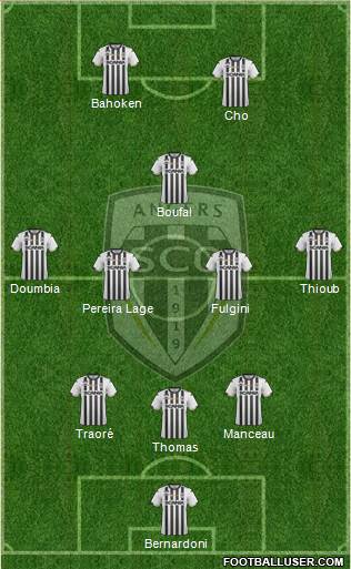 Angers SCO 3-4-1-2 football formation