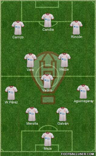 Huracán 4-1-2-3 football formation