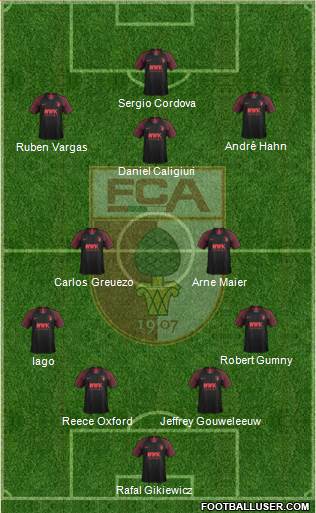 FC Augsburg 4-2-3-1 football formation