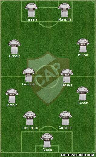 Platense 4-4-2 football formation