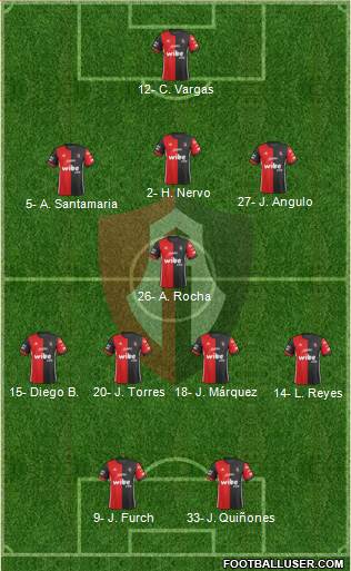 Club Deportivo Atlas 3-5-2 football formation