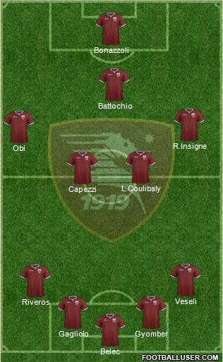 Salernitana 4-4-1-1 football formation