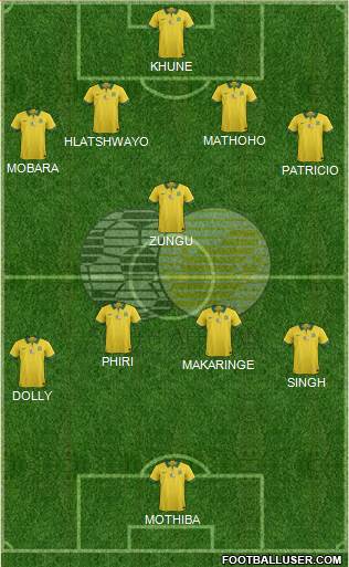 South Africa 4-1-4-1 football formation