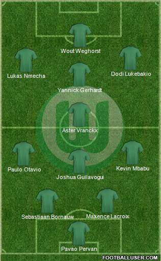 VfL Wolfsburg 5-4-1 football formation