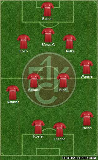 1.FC Kaiserslautern 3-4-3 football formation
