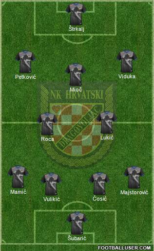 NK Hrvatski Dragovoljac 4-2-3-1 football formation
