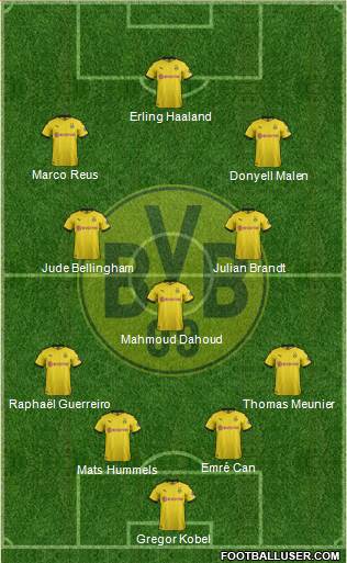 Borussia Dortmund 4-1-4-1 football formation