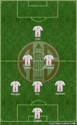 Antalyaspor A.S. 4-2-1-3 football formation