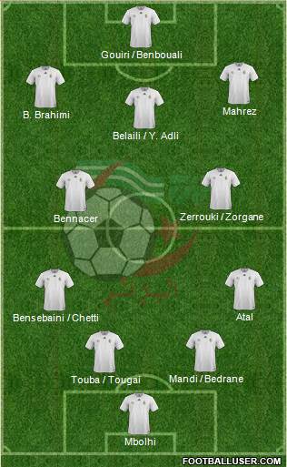 Algeria 4-2-3-1 football formation