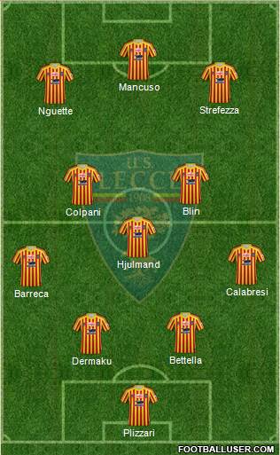 Lecce 4-1-2-3 football formation