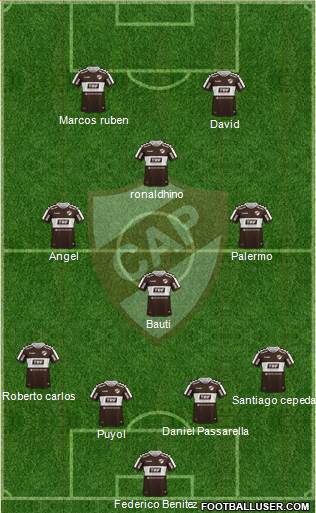 Platense 4-2-4 football formation