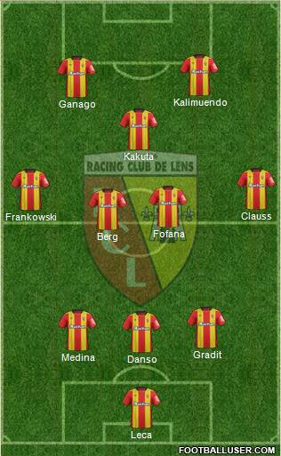 Racing Club de Lens 3-4-1-2 football formation