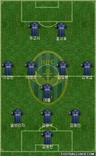 Incheon United 3-5-1-1 football formation