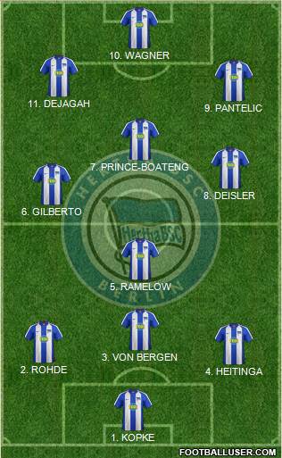 Hertha BSC Berlin 4-3-1-2 football formation