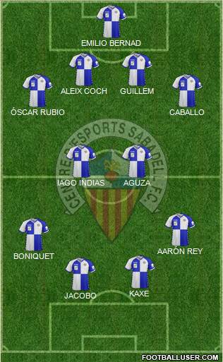 C.E. Sabadell 4-4-2 football formation