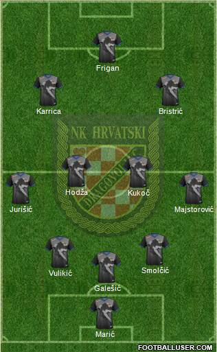 NK Hrvatski Dragovoljac 3-4-2-1 football formation