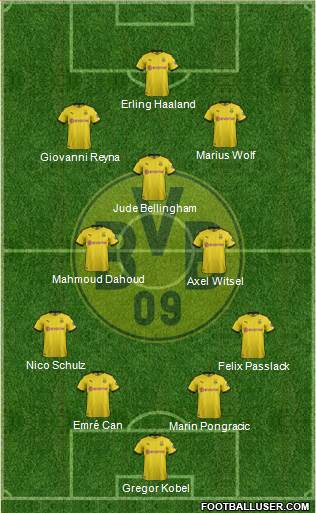 Borussia Dortmund 4-2-3-1 football formation