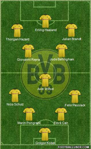 Borussia Dortmund 4-1-4-1 football formation