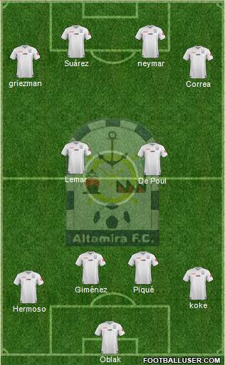 Club Altamira F.C. 4-2-4 football formation
