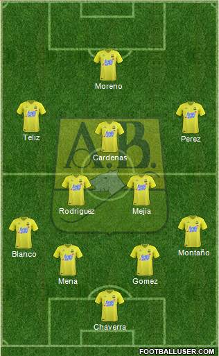 CA Bucaramanga CD 4-2-3-1 football formation