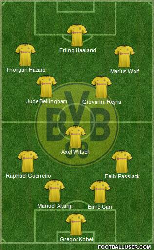 Borussia Dortmund 4-1-4-1 football formation