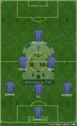 Club Altamira F.C. 5-4-1 football formation