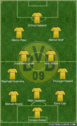 Borussia Dortmund 5-4-1 football formation