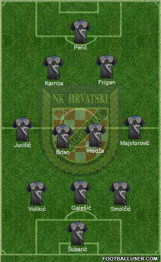 NK Hrvatski Dragovoljac 3-4-2-1 football formation